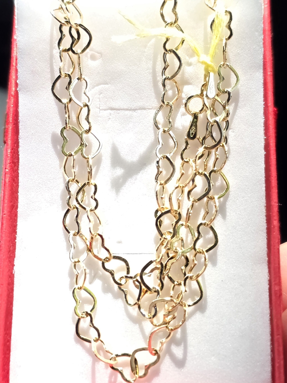 🎶💕18K Real Gold Link Heart Chain Necklace💕🎶 - Picture 4 of 4